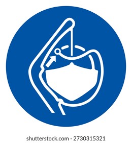 Solte as garras do bote salva-vidas no sinal do símbolo da sequência de lançamento, ilustração vetorial, isolado na etiqueta de fundo branca.EPS10