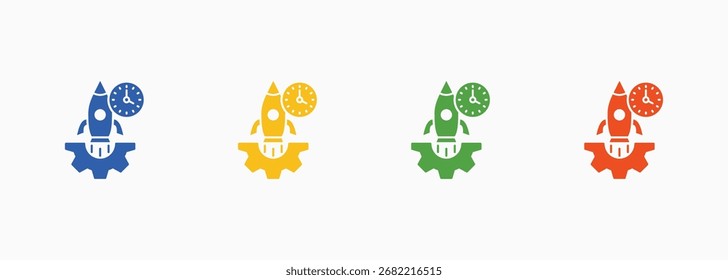 Conjunto de iconos de gestión de Autorizaciones Colección de estilo múltiple de color