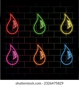 Icono de liberación de neón. Vector de ecología trendy símbolos coloridos. Concepto de previsión meteorológica. Signo de ilustración brillante para el diseño. muchos colores.