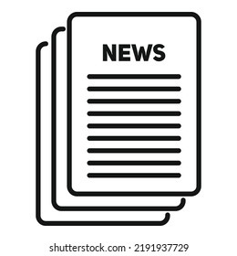 Release newspaper icon outline vector. Daily tabloid. Media article