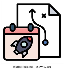 Release Planning Icon Element For Design