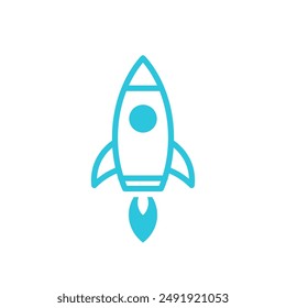 Release product icon, Rocket, Isolated on white background. 