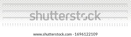 
The release of the ruler. Measurement scale, markup for a ruler. Measuring tool. Metric inch size indicators. Size indicator units. Vector illustration.
 Foto stock © 