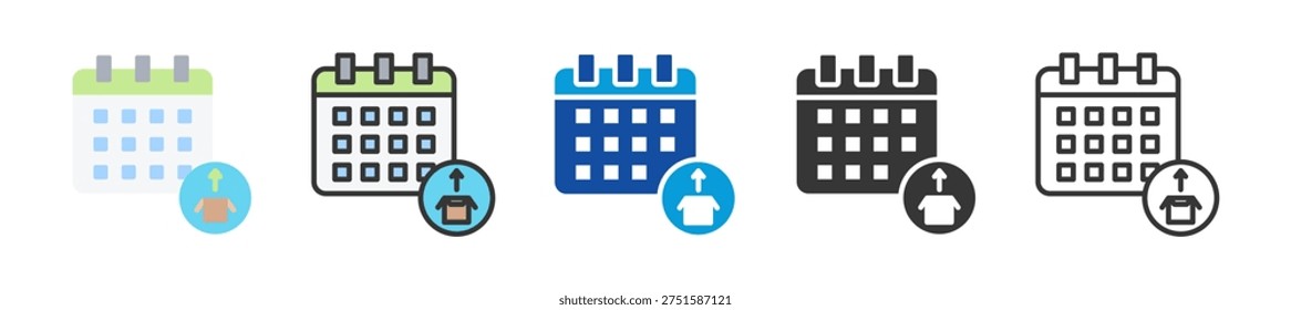 release schedule icon set multi style various collection