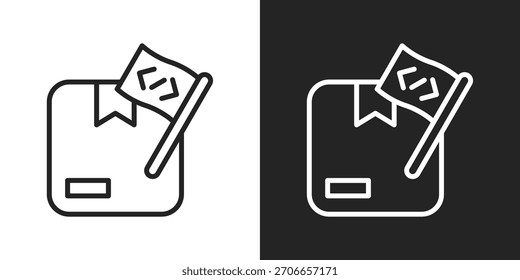 Icono de tren de Autorización en estilo de línea en blanco y negro