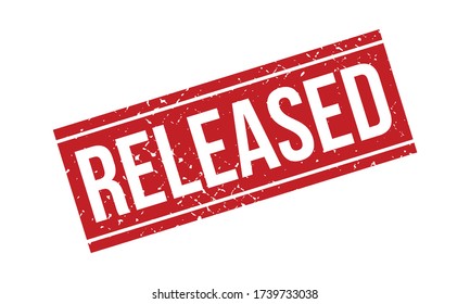 Released Rubber Stamp. Red Released Rubber Grunge Stamp Seal Vector Illustration