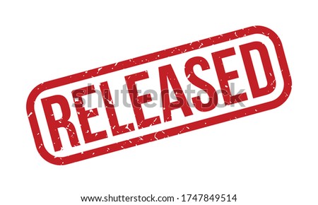 Released Rubber Stamp. Red Released Rubber Grunge Stamp Seal Vector Illustration
