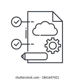 Relevant information icon, linear isolated illustration, thin line vector, web design sign, outline concept symbol with editable stroke on white background.