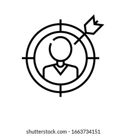 Persönliches Zeilensymbol, Concept-Zeichen, Umriss der Vektorillustration, Linearsymbol.