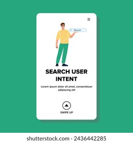 relevant search user intent vector. internet abuse, content grooming, man symbol relevant search user intent web flat cartoon illustration