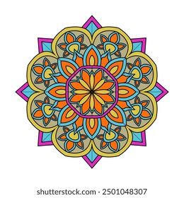 Relexation enigmatic colour mandala coloring book page. Easy Mandala Coloring Book Pages for Adults to Relax, Experiences Give Relief. Resizeable Vector File