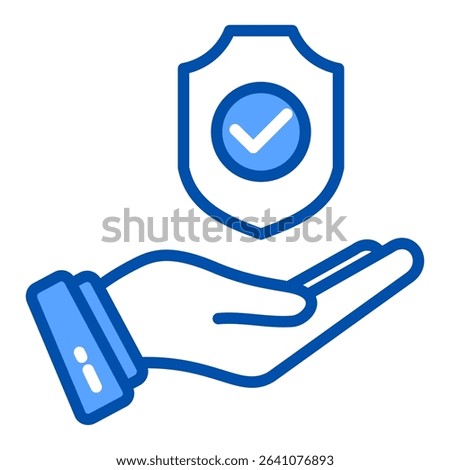 Reliability blue color icon. Simple vector icon design in blue color style. Editable vector format