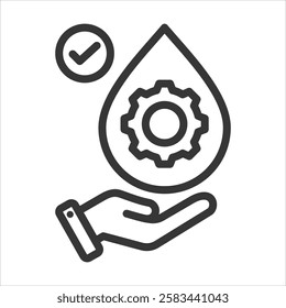 Reliability Centred Lubrication Outline Icon Vector Illustration