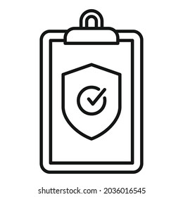 Reliability clipboard icon outline vector. Iso assistant. Audit checklist