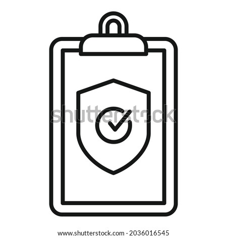 Reliability clipboard icon outline vector. Iso assistant. Audit checklist
