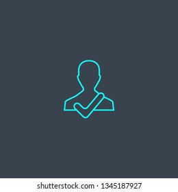 reliability concept blue line icon. Simple thin element on dark background. reliability concept outline symbol design. Can be used for web and mobile UI/UX