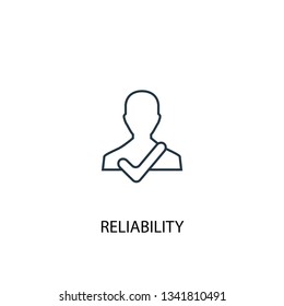 reliability concept line icon. Simple element illustration. reliability concept outline symbol design. Can be used for web and mobile UI/UX