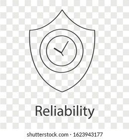 Reliability concept on transparency background. Creative idea design. Flat vector illustration for template, brochure, web page or presentation