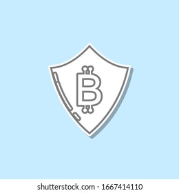 Reliability of the crepto currency sticker icon. Simple thin line, outline vector of web icons for ui and ux, website or mobile application