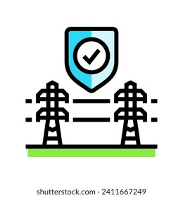 reliability electric grid color icon vector. reliability electric grid sign. isolated symbol illustration