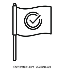 Reliability flag icon outline vector. South customer. Reliable shield