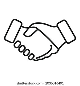 Reliability handshake icon outline vector. Trust integrity. Social business