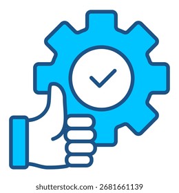 Ícone De Confiabilidade Em Design Plano Monocromático Azul, Ilustração De Vetor