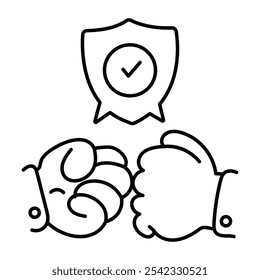 Icono de confiabilidad en estilo dibujado a mano 

