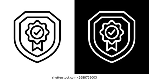 Ícone De Confiabilidade Da Ilustração De Vetor De Estilo Preto E Branco De Linha