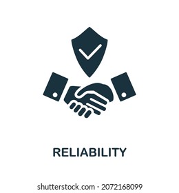 Reliability icon. Monochrome simple element from core value collection. Creative Reliability icon for web design, templates, infographics and more