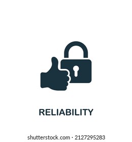 Icono de confiabilidad. Icono monocromo simple para plantillas, diseño web e infografías