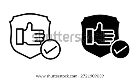 Reliability icon set. Reliability vector symbol in black filled and outlined style.
