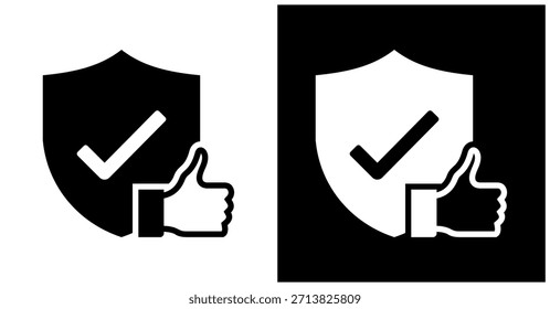 Ícone De Confiabilidade Definido Em Plano De Fundo Branco E Preto