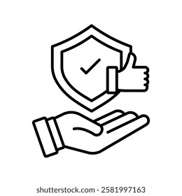 reliability icons Flat vector set outline
