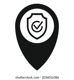 Reliability location icon simple vector. Fast delivery. Auto cab