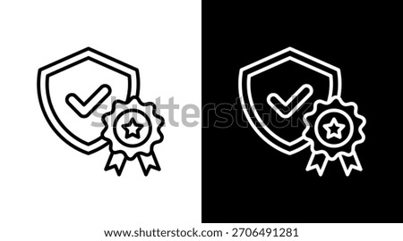 Reliability Outline White Icon Set Design
