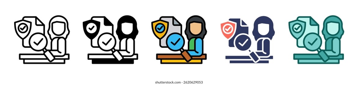 Reliability Prediction Icon Multiple Vector Illustration