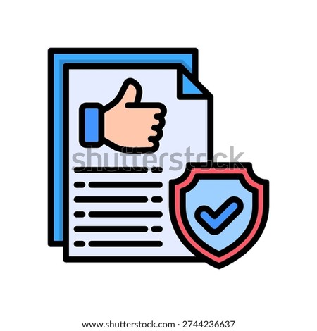 Reliability Report Icon Lineal Color Vector Illustration
