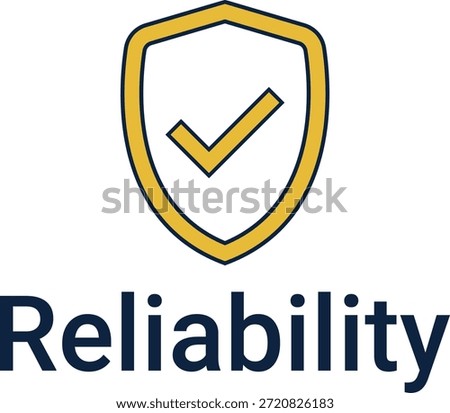 Reliability shield icon, Trust security icon