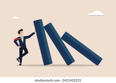 La fiabilidad, el concepto de socios respaldados, la protección de un liderazgo confiable o hábil, el líder empresario confiable protegen al dominó del colapso.