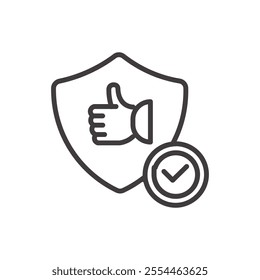 Reliability thin liner icon vector.
