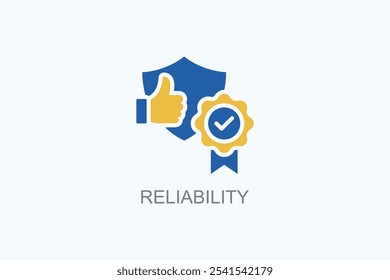 Illustration des Zuverlässigkeitsvektors oder Logo-Zeichensymbols