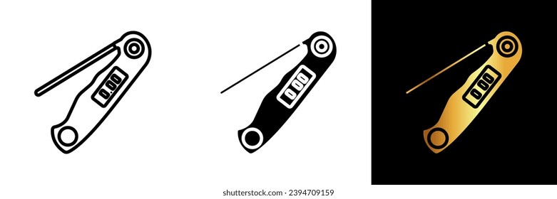 A reliable and accurate icon representing a meat thermometer, symbolizing culinary precision, safe cooking temperatures, and perfect doneness for meat dishes.