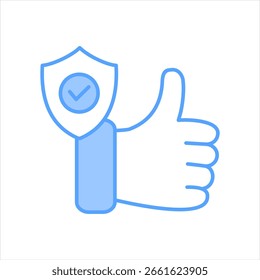 Ilustración vectorial de icono azul confiable
