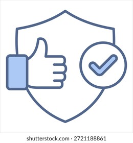 Reliable Blue Icon Vector Illustration