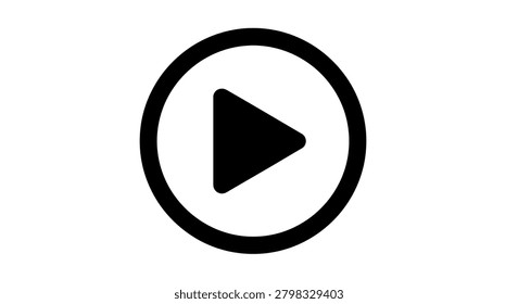 Reliable and clean play button symbol for digital interface design. Perfect for highlighting video content and providing intuitive playback controls to users.