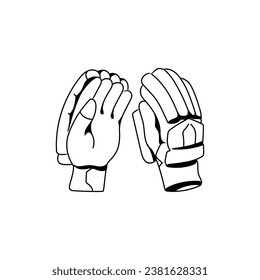 Reliable Cricket Glove Hand-drawn Icon Illustration