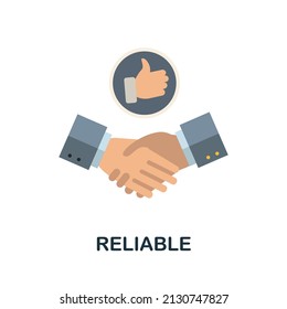 Reliable flat icon. Colored element sign from feedback collection. Flat Reliable icon sign for web design, infographics and more.