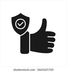 Ilustración vectorial confiable del icono del glifo