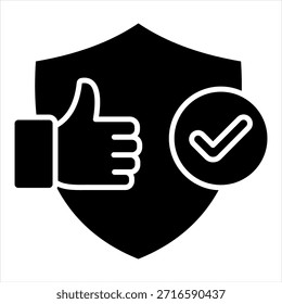 Ilustración vectorial confiable del icono del glifo